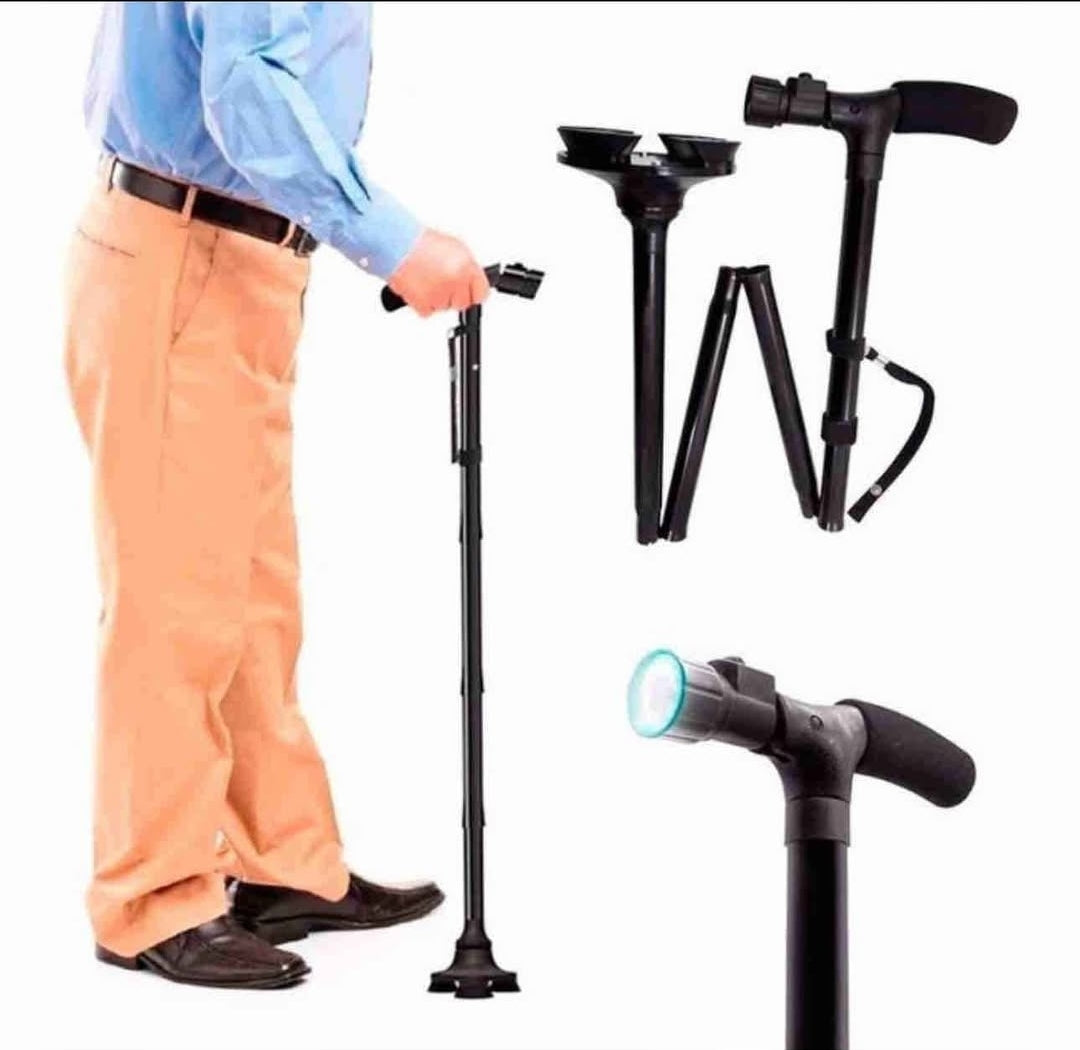 Baston plegable con linterna