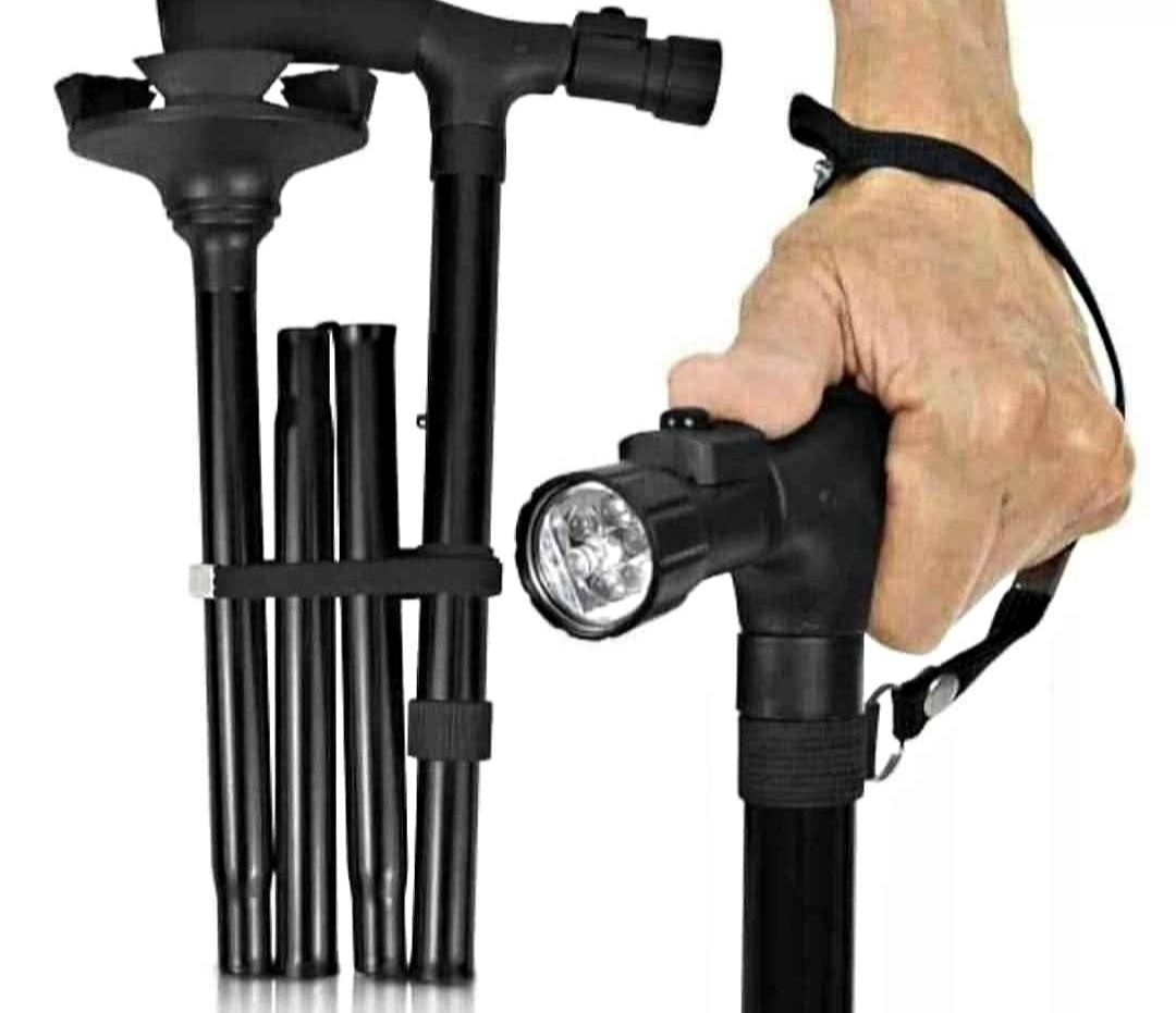 Baston plegable con linterna