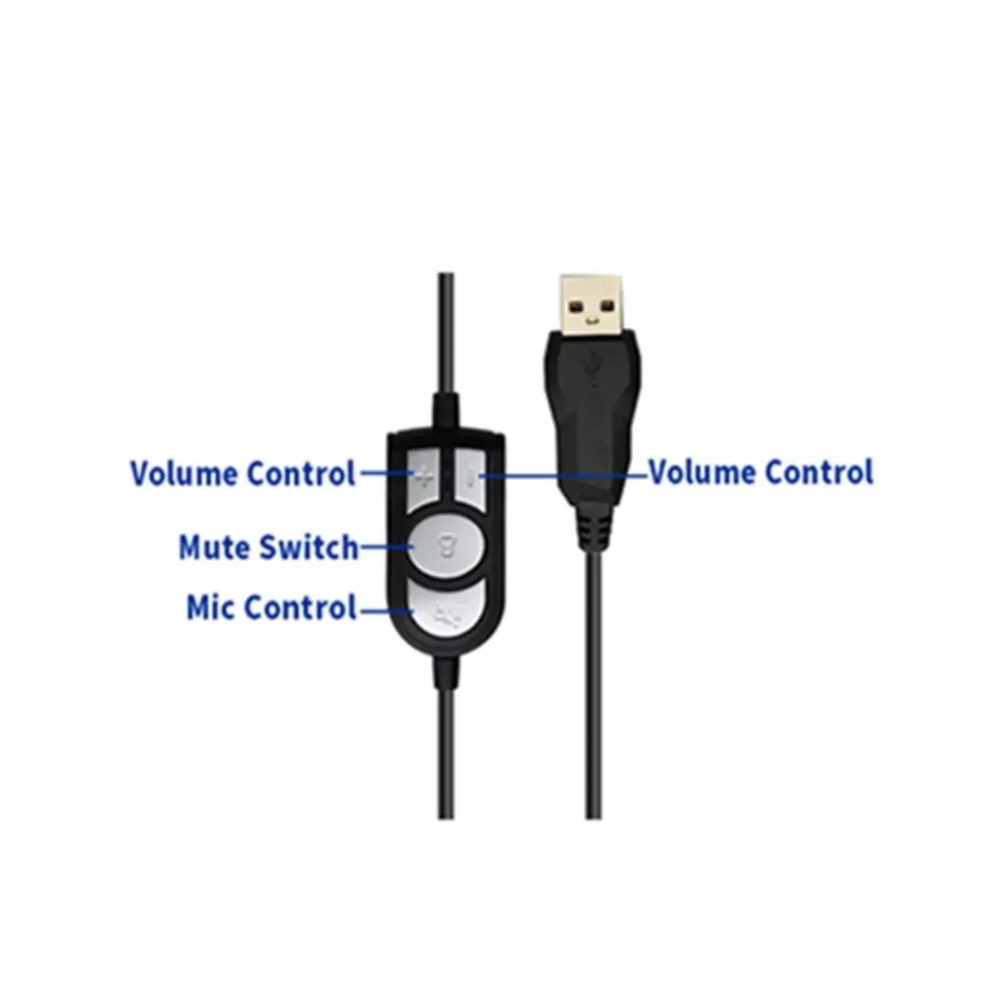 Audífonos Diadema USB B21 Micrófono Control Volumen
