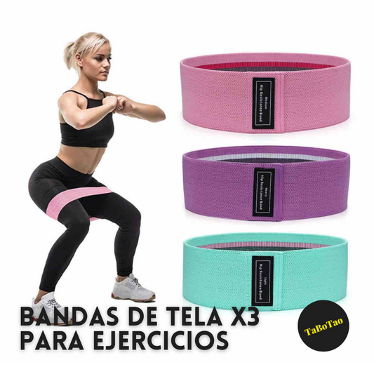 Bandas De Tela X3 Para Ejercicios